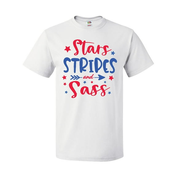 Inktastic 4th of July Stars Stripes and Sass Blue and Red Stars T-Shirt