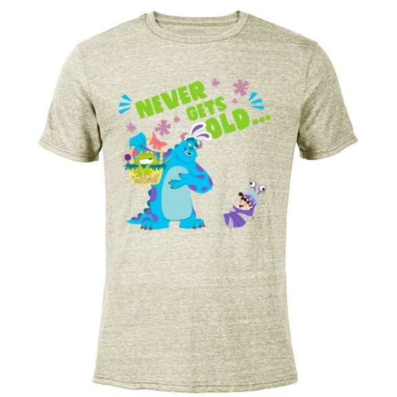 Disney and Pixar’s Monsters, Inc. Mike Sulley Boo Easter - Short Sleeve Blended T-Shirt for Adults - Customized-Yellow