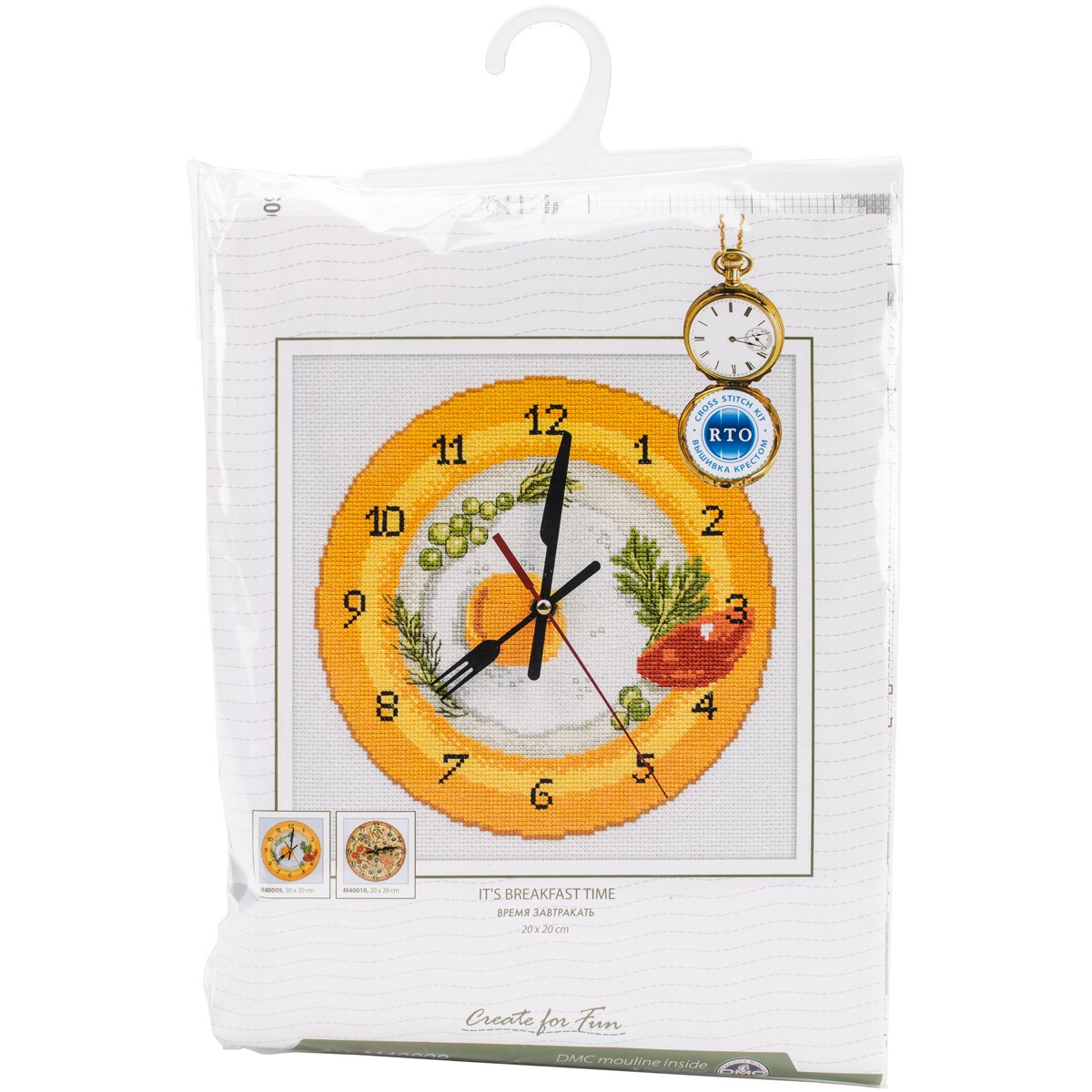 It's Breakfast Time Clock Counted Cross Stitch Kit8"X8" 14 Count