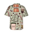 thumbnail image 3 of Bixox Men's Hawaiian Shirts Men's Coffee Makers Macaroons Chocolate Print Short-Sleeve Shirt-Large, 3 of 8