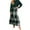 Mint Green, variant on Women Plaid Print Maxi Skirt Elastic Waist Long Skirt Casual Loose Fit Tiered Design Comfortable Style Gray S