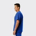thumbnail image 3 of SPECTRUM UNIFORMS Wynd Men's Scrub Top Medical Uniform V-Neck Soft Fabric, Outfit Ideal for Men at Hospital Workspace, Medical Practice and Professionals Workwear Doctor Coat Royal Blue, 3 of 4