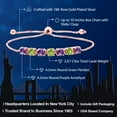 thumbnail image 2 of Gem Stone King 2.67 Cttw Purple Amethyst and Green Peridot 18K Rose Gold Plated Silver Tennis Bracelet for Women | 4.5MM Round | Adjustable Bolo Bracelet for Women | Easy-On Easy-Off, 2 of 4