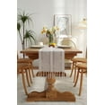 thumbnail image 2 of SEARIPE Rustic Table Runner with Tassels, Cotton Linen Boho Table Runner for Party Dining Home Decor Farmhouse Table Runners Khaki 13"x72", 2 of 7