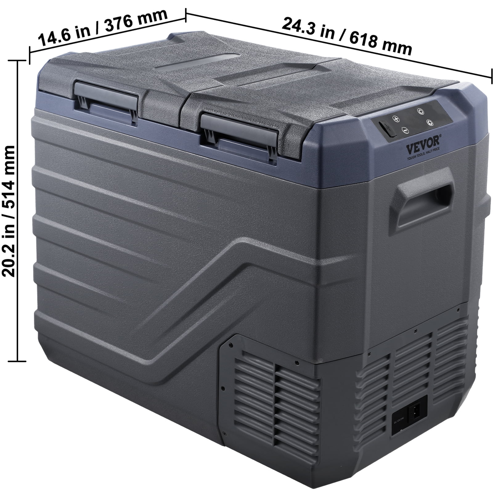 VEVOR Car Refrigerator, 12 Volt Car Refrigerator Fridge, 40 L Dual Zone Portable Freezer, -4℉-68℉ Adjustable Range, 12/24V DC and 100-240V AC Compressor Cooler
