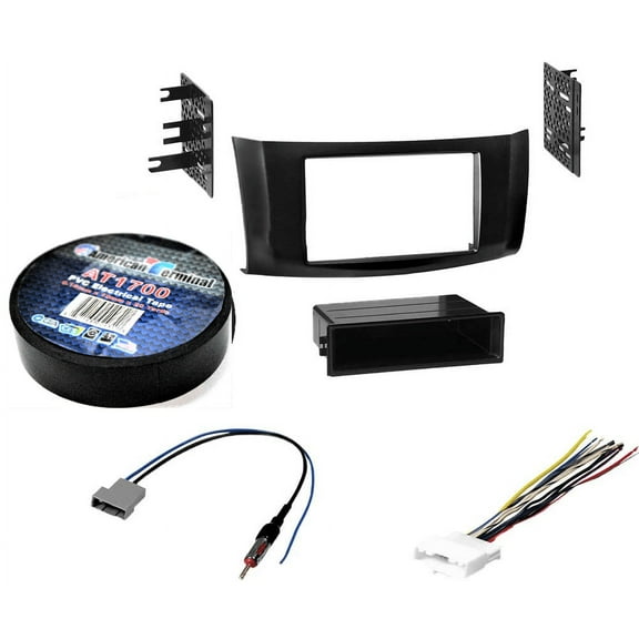 AT Bundle115 Car Stereo Installation Kit Compatible with Nissan Sentra 2013 – 2016 In-Dash Mounting Kit, Antenna, and Harness for Double Din Radio Receivers