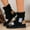 Black, variant on Women's Casual Patchwork Lace Up Ankle Boots Warm Chunky Platform Short Boots for Winter Black 8.5(41)