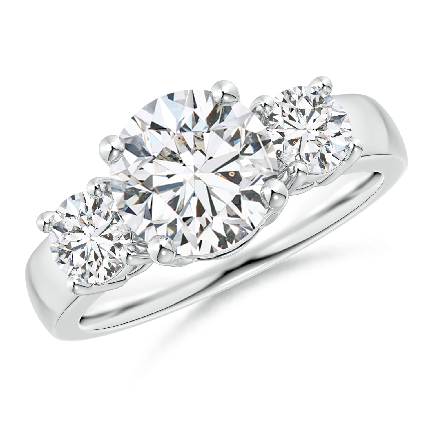 Angara April Birthstone Ring Classic Diamond Three Stone Engagement