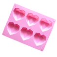 thumbnail image 2 of 1 Uds. Molde de silicona con forma de corazón de 6 cavidades para pasteles, Mousse, repostería, herramientas para hornear, forma para jabón, aspecto exquisito, 2 of 5