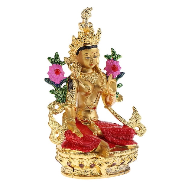 1 pieza de aleación de Buda Tara, escultura de meditación, estatua, estatuilla, adorno de budismo Yotijar Estatua tibetana de Buda tántrico