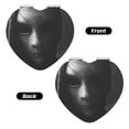 thumbnail image 2 of Picia Mystical Masked Figure Monochrome for Compact Vanity Mirror , Travel Makeup Mirror , Portable Magnifying Cosmetic Mirror for Daily, Work, Business-Heart Shape, 2 of 9