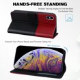 thumbnail image 3 of Cute Cartoon Wallet Phone Case for iPhone X/XS, with Card Holder Soft PU Leather Kickstand Cover for Men and Women Magnetic Shockproof Protective with Lanyard for iPhone X/XS, Black, 3 of 9