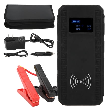 Car Jump Starter 12000mAh Battery Charger 400A Peak LED Digital Display Flashlight Dual USB Ports for 12V Cars 100‑240V US Plug