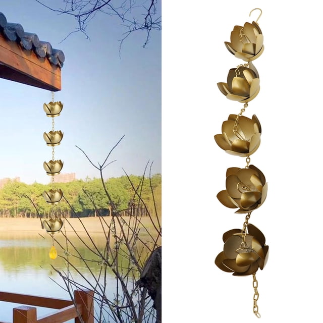 Rain Chain, Decorative Rain Chain Galvanized Iron Rust Proof for Outdoor