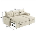 thumbnail image 3 of VANACC Sectional Sofa Bed with Storage and Soft Seat ,Reversible Pull Out Couch for Living Room,Beige, 3 of 10
