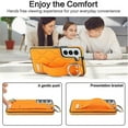 thumbnail image 4 of For Samsung Galaxy S22 Non-slip Full Coverage Ring Pu Phone Case With Wristband, 4 of 5
