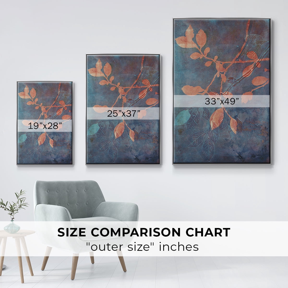 Branching Out XVIII Framed Premium Gallery Wrapped Canvas - Ready to Hang - 27 x 41 - Silver Floating Frame