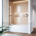 thumbnail image 3 of SUNNY SHOWER Frameless 34" W x 58" H Tub Door with 5/16" Clear Glass Pivot Hinged Shower Door Black, 3 of 10