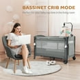 thumbnail image 4 of JOYMOR Folding Bedside Bassinet Co-Sleeper, Baby Bassinet with Toy Wheels for Unisex Infant, 4 of 10