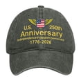 thumbnail image 3 of Us 250Th Anniversary Baseball Cap with Winged Shield And Side Flag Patch for Americans Who Love Deeply Rooted Patriotism Army Green, 3 of 5