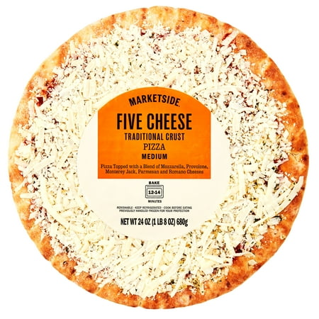 Marketside 12" Medium Five Cheese Pizza 24oz, Tomato Sauce, Refrigerated
