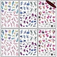 thumbnail image 4 of 6 pegatinas de mariposas de mármol para uñas, calcomanías autoadhesivas 3D de rayas de acuarela para manicura., 4 of 5