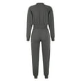 thumbnail image 3 of Sunloudy Women Two-piece Suitset, Solid Color Zipper Open Front Crop Tops and High Waist Pants, 3 of 6