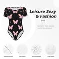 thumbnail image 4 of Balery Gradient Butterfly Body de cuello redondo de manga corta para mujer Tops de manga corta Tops básicos-X-Large, 4 of 7