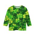thumbnail image 5 of Posijego T-Shirt Filles Garçons Fête de la Saint-Patrick Manches 3/4 Col Rond Graphique Tee Ample Décontracté, 5 of 5