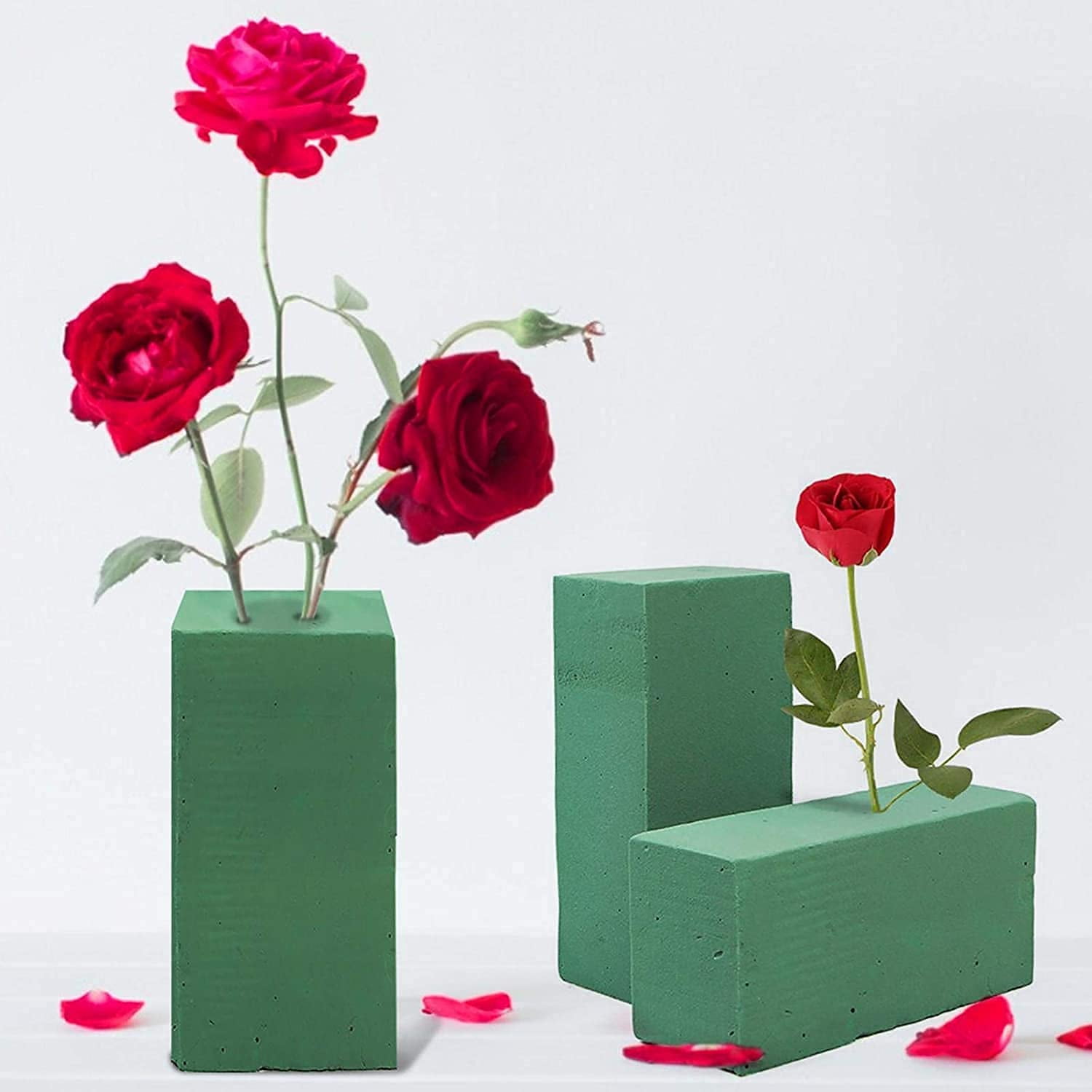  Toopify 6 Pcs Floral Foam, Wet and Dry Floral Foam Blocks  Flower Arrangement Kit for Fresh or Silk Artificial Flowers (Green, 9 L x  3.1 W x 4.3 H) : Arts