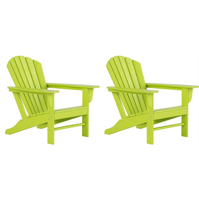 Chaise Adirondack Classique d'Extérieur (Ensemble de 2) Vert Lime