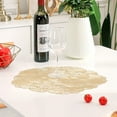 thumbnail image 3 of Table Place Mat - 15" Round Vinyl Placemat Hollow Out Design, Non-Slip Flower Functional Mat for Dining Table, 3 of 6