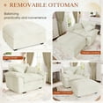 thumbnail image 6 of Muumblus Oversized Accent Chair with Ottoman, 48" Indoor Chaise Lounge Cloud Corduroy Sofa Reading Armchair for Modern Living Room, Bedroom, Beige, 6 of 11