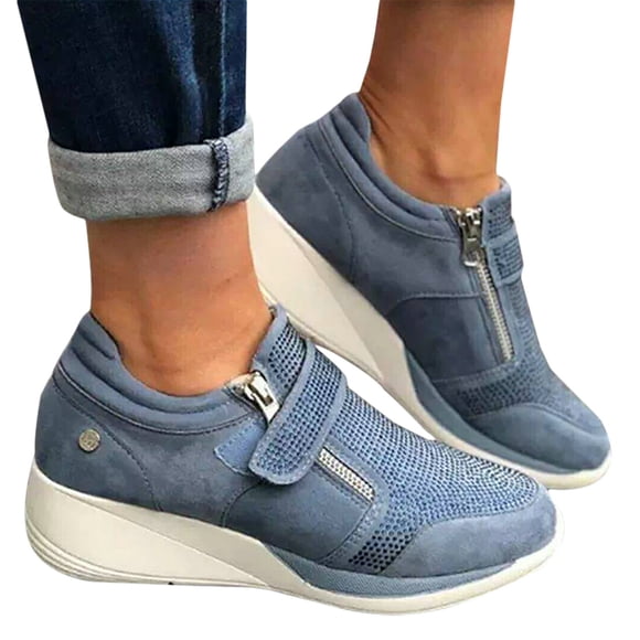 Womens Mesh Casual Wedge Sneakers Trainers Sports Jogging Running Gym Shoes