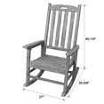 thumbnail image 5 of Tcbosik Oversized Rocking Chair for Outdoor, Wooden Rocker Chair with Armrest and High Backrest for Porch Patio Garden, Easy Assembly, Light Gray, 5 of 9