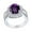 White Gold, variant on Oval Cut Simulated Amethyst & White CZ 14k White Gold Over Sterling Silver Vintage Style Engagement Ring