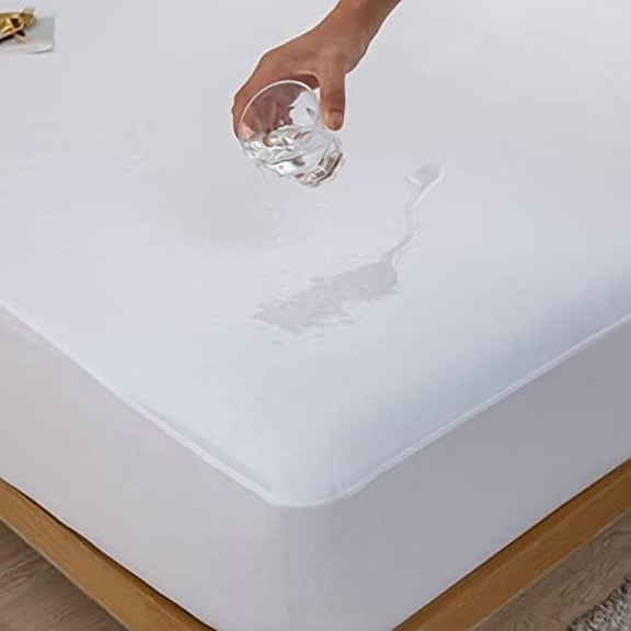 Cooling King Size Mattress Protector Waterproof Ultra Soft Noiseless Smooth Jersey Top Fitted Matressprotector Cover with Stretchy Pocket
