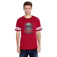 thumbnail image 1 of Day of the Dead Costume T-Shirt Skull Mask W Red Roses  Artix Unisex Football Fine Jersey T-Shirt, 1 of 2