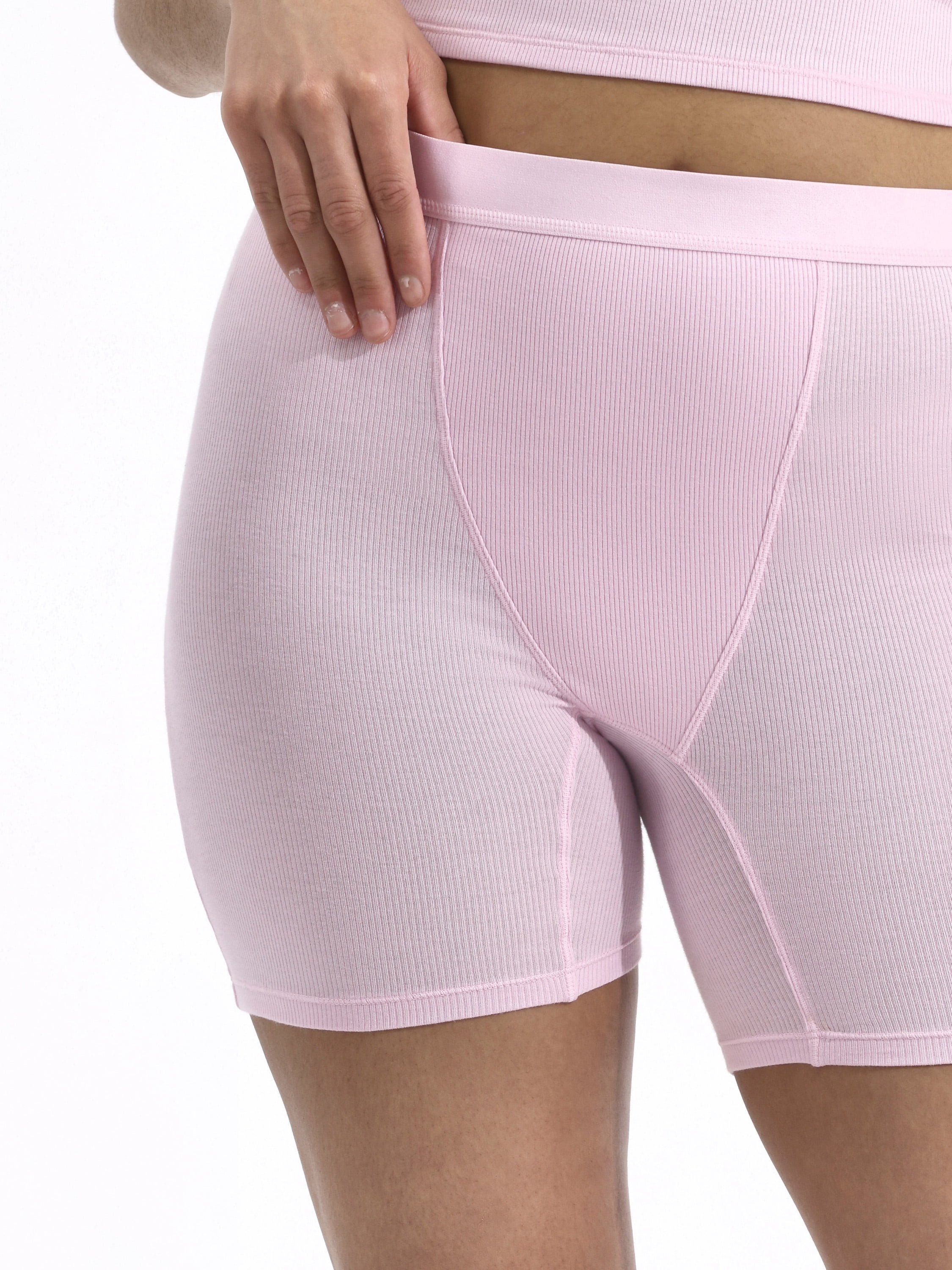 No Boundaries Cotton Stretch Ribbed Boxer Short Panties, Women's XS-XXXL