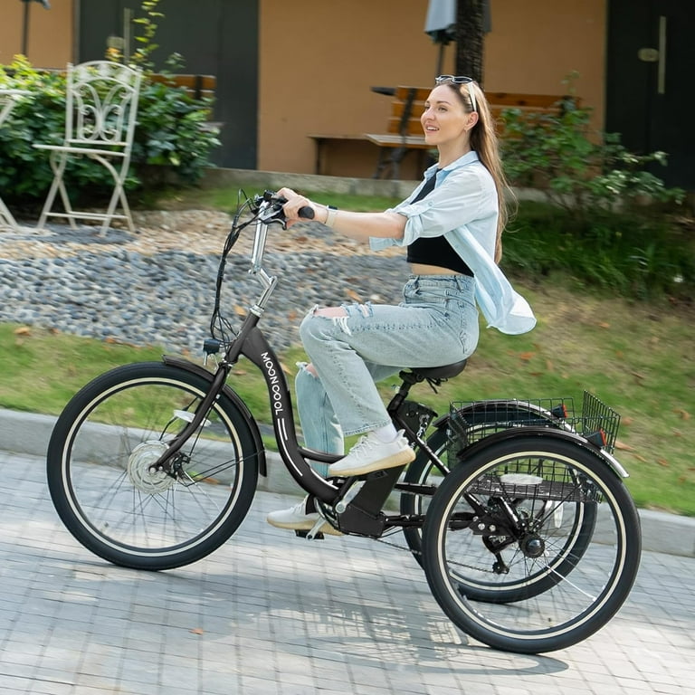 MOONCOOL 3 Wheel Electric Tricycle 350W 36V 26 Inches 7 Speeds Suitable for Adults Walmart