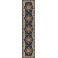 thumbnail image 3 of Sensation Transitional 2' x 10' Navy and Beige Polypropylene Indoor Area Rug, 3 of 8