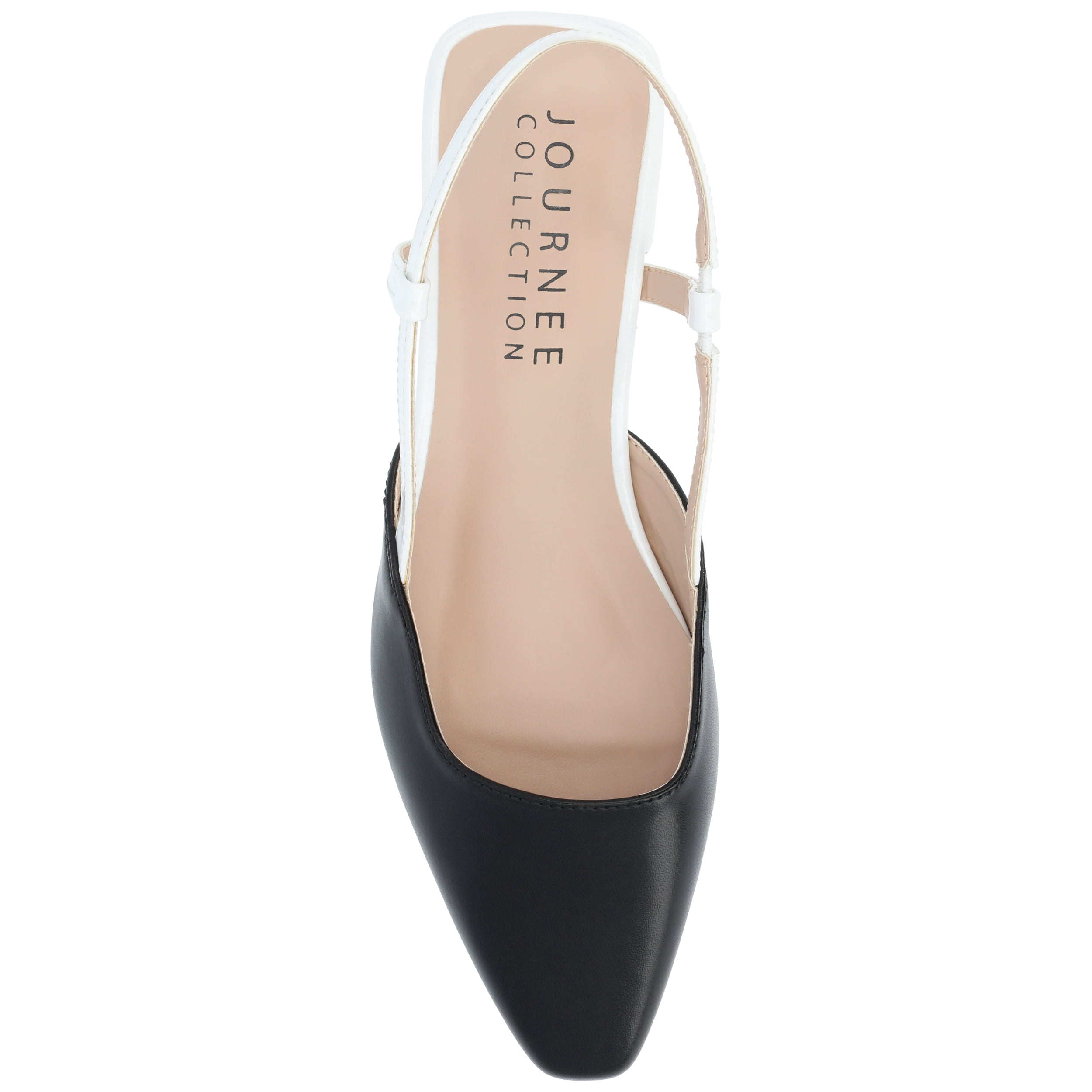 Journee Womens Paislee Sling Back Block Heel Square Toe Flats
