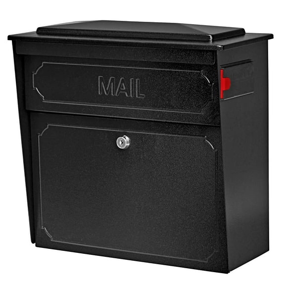 Mailbox Mail Boss 7172 - Soporte de pared con cierre de seguridad, color negro