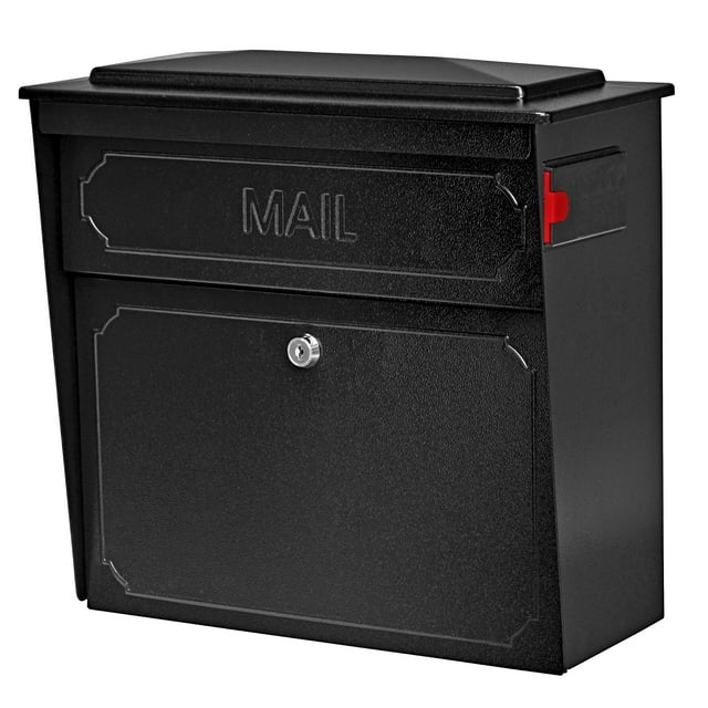 Mailbox Mail Boss 7172 - Soporte de pared con cierre de seguridad, color negro