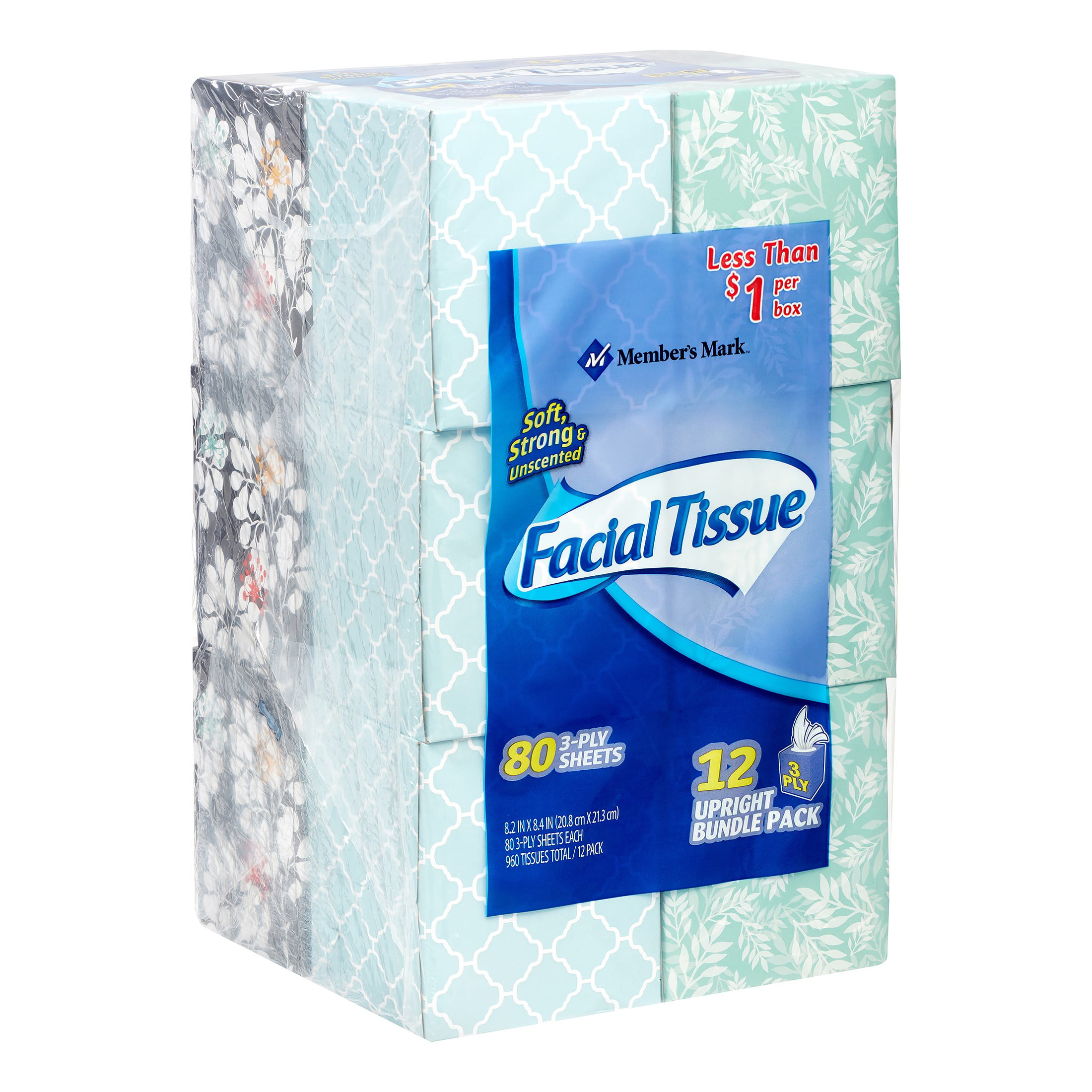 LOT OF 48-90 SHEET EACH WHITE ALL PURPOSE FACIAL TISSUES 2 PLY CUBE 7.9 X 7.7" 