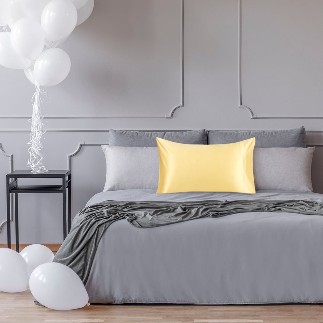 Unique Bargains Silk Pillowcase for Hair 1Pcs Champagne Color Queen