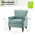 thumbnail image 3 of Tina's Home Modern Wingback Accent Chair with Nailhead Trim, Upholstered Fabric Armchair for Living Room, Solid Wood Legs, Blue, 3 of 8