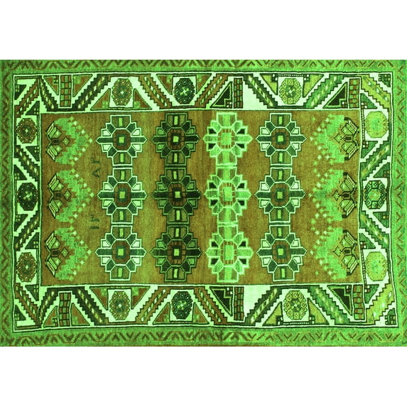 Ahgly Company Indoor Rectangle Persian Green Traditional Area Rugs, 7' x 10'