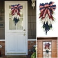thumbnail image 4 of Patriotic Swag for Front Door, 4th of July Wreath Memorial Day Teardrop Swag with White Blue and Red USA Flag Bow, Independence Day Summer Wreaths Front Door Veterans Day Hanging Decor, 4 of 5