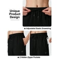thumbnail image 6 of Cotton Sweatpants - Casual Open Bottom Straight Leg Pants with Zipper Pockets for Men Black L, 6 of 9